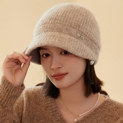 Hat Women's Knitted Hat Autumn and Winter Warm Thickened Ear Protectors New Fisherman Wool Octagonal Hat
