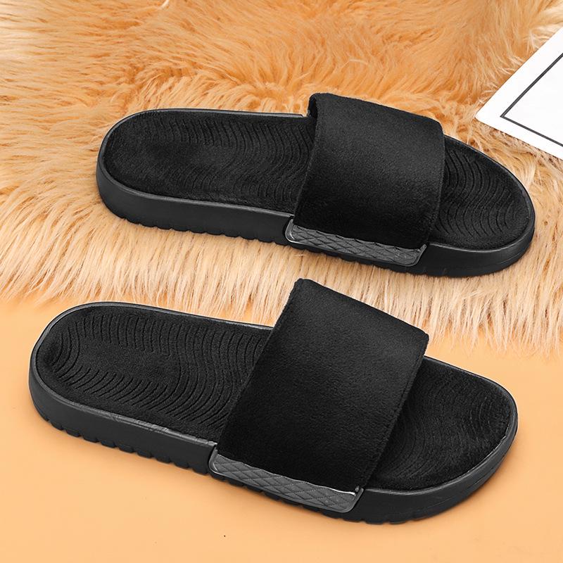 Men's Retro Plush Cotton Slippers - Casual, Comfortable, Versatile, and Perfect for Home or Outdoor Use.