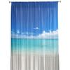 Cortinas Transparentes com Paisagem de Praia Oceânica para Sala de Estar, Quarto, Quarto de Meninas Decoração Cortinas de Voil