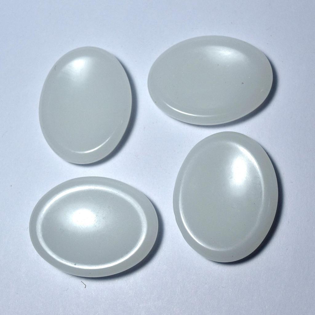 Pietra Portafortuna in Quarzo Rosa da Premere sul Palmo, 35x45mm Pietra Naturale Massaggiatore per il Pollice.