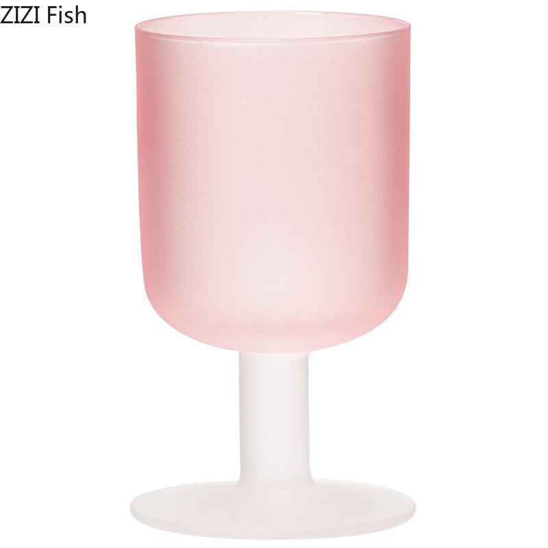 Cherry Blossom Powder Mug Frosted High Footed Crystal Cup Afternoon Black Tea Tall Glass Cup Household Items Drinking Tea Cups