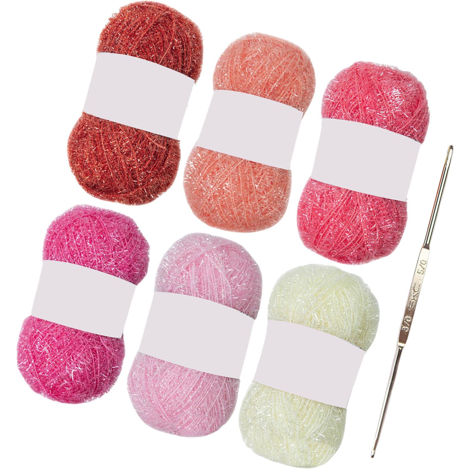 

Цветная мочалочная пряжа для вязания салфеток для мытья посуды, мочалок, блестящая полиэстеровая пряжа, 1,76 унции (50 г) 196 ярдов (180 м) каждая для вязания 4