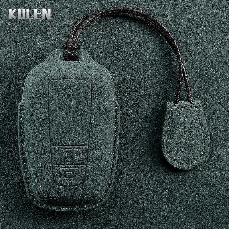 Leather Car Remote Key Case Cover Shell For Toyota Prius Camry Corolla Chr C-Hr Rav4 Land Cruiser Prado Key Protective Keychain