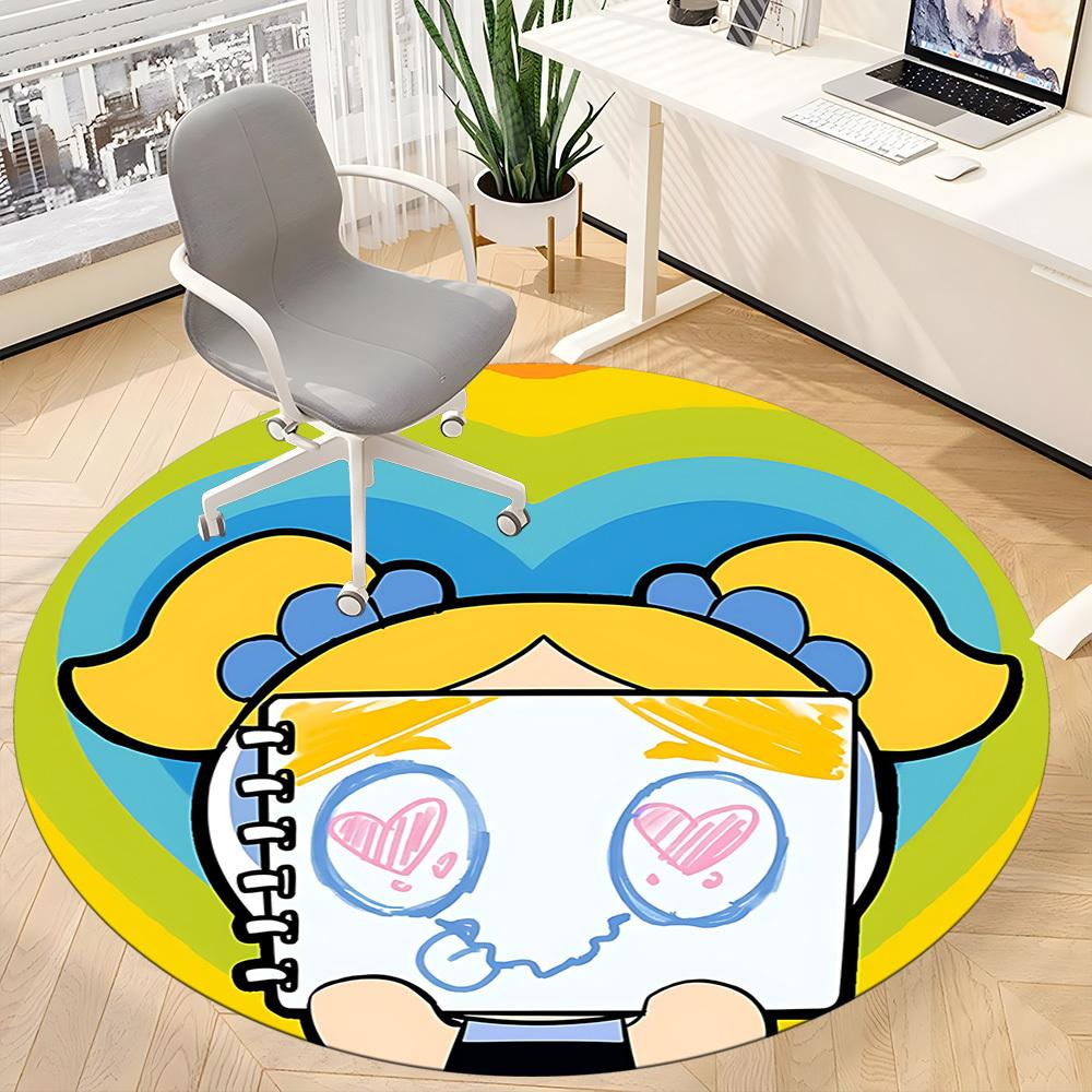 1pc The Powerpuff Girls Office Round Area Rug, Under Office Chairs Bedroom Living Room Home Decor, Room Deco, Available in Various Sizes
