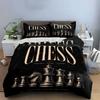 Chess Strategy Art Set Bedding Duvet Cover Set Duvet Cover Pillowcases  (1*Duvet Cover 2*Pillowcases, Without Duvet Insert)