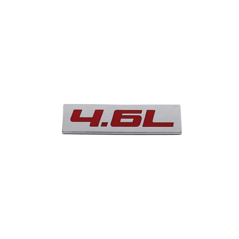 

Premium 4.6L 4.6 L for Universal car Engine Hood Fender trunk Tail Rear Bonnet Nameplate Decal Emblem Badge Sticker ban-chrome-red
