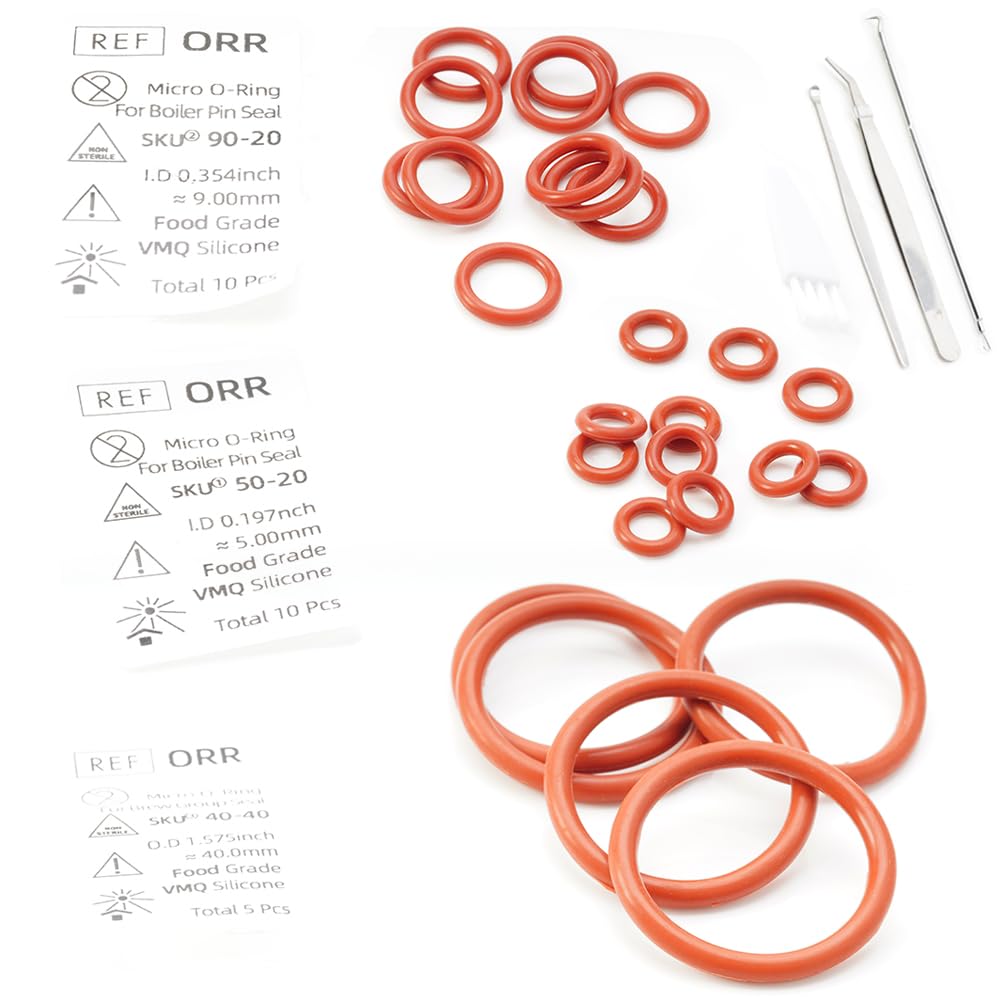 Food Grade Silicone O Ring Repair Kit, to Solve Boiler Pin Brew Group Hot Water Issues, Compatible for Philips Coffee Machines (Standard) Standard