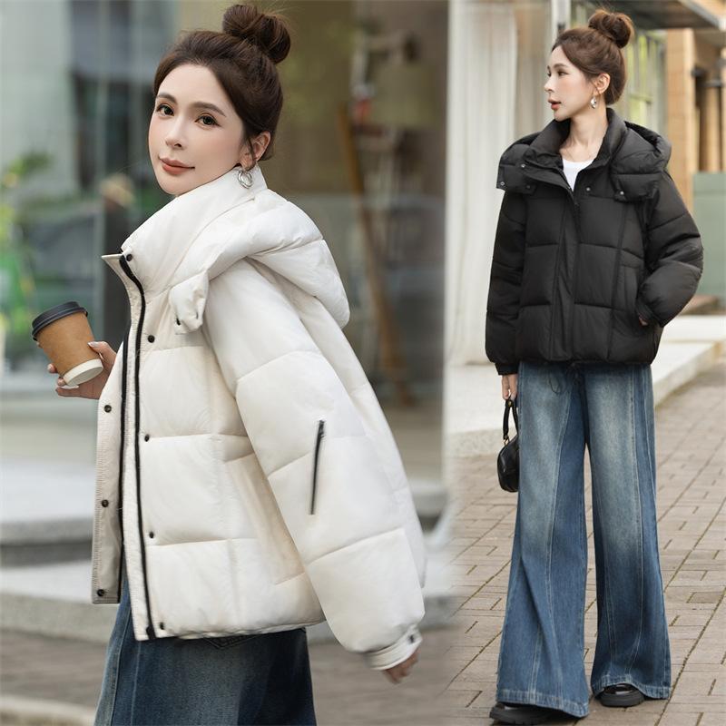 Winter new women's foreign style loose and thin cotton-padded clothes fashionable hooded thickened down cotton-padded clothes