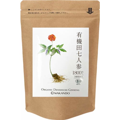 

Wakando Organic Panax Notoginseng Supplement, Organic JAS Certified Saponin Supplement, 100% Organic Panax Notoginseng, 1800 Tablets, 90-180 Day Suppl