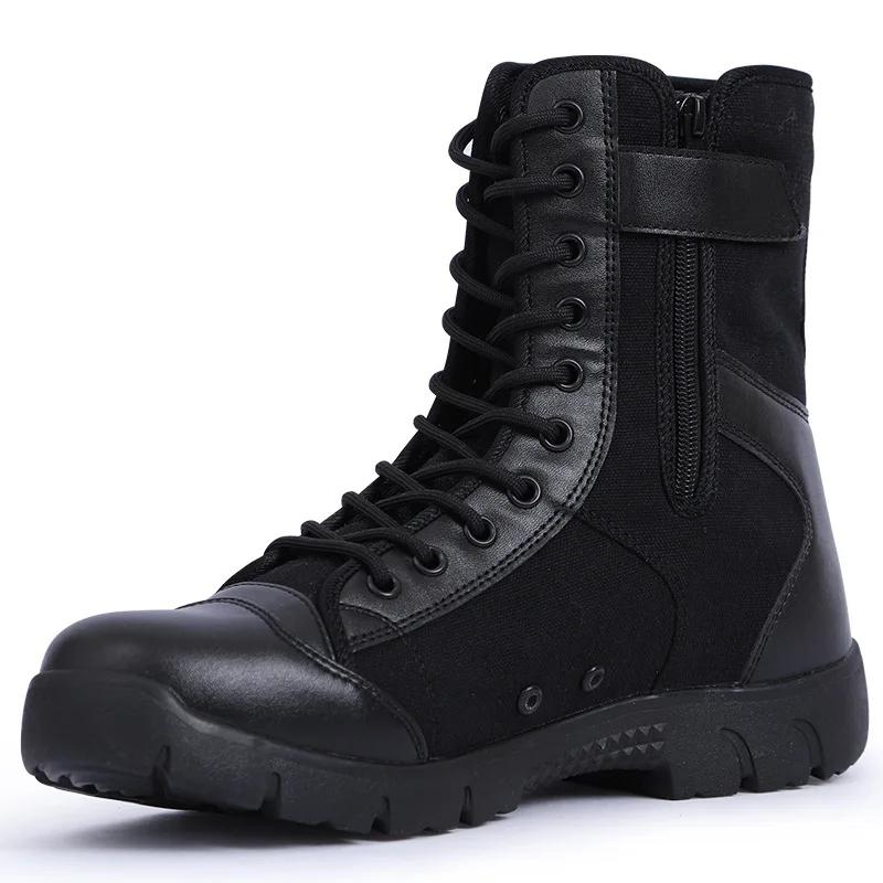 Fashion Tactical Men Boots Special Force Leather Waterproof Desert Combat Men Ankle Boots Work Shoes Plus Size Hiking Shoes Boots Men