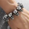 Men's Skull Design Bracelet Stainless Steel Link Chain Chunky Biker Jewelry Gothic Style Accessories for Everyday Wear