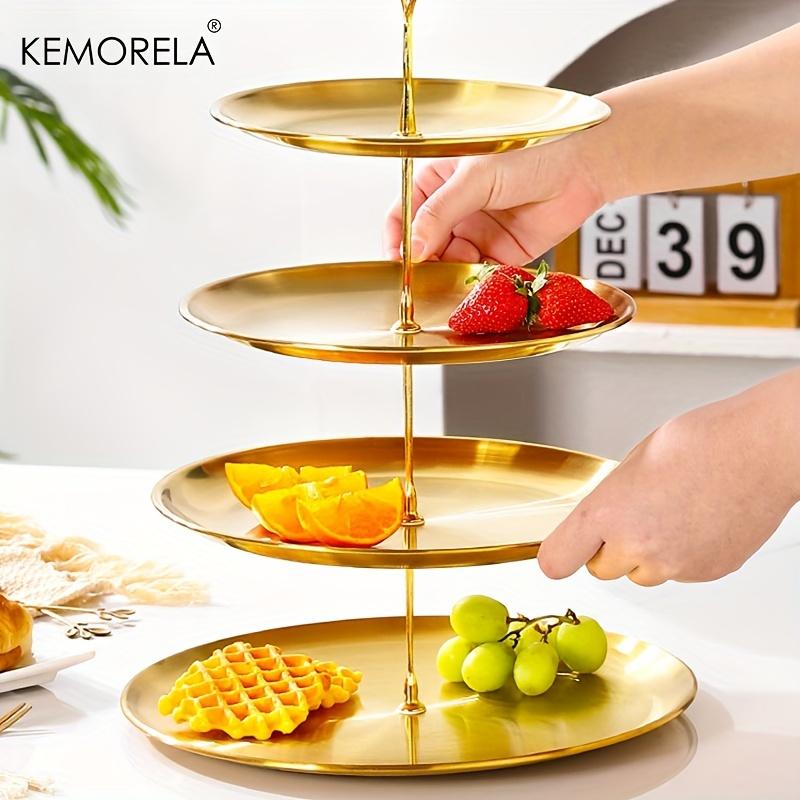 2/3 Layer Stainless Steel Cake Stand Fruit Tray Restaurant Detachable Dessert Rack Gold Silver Fruit Plate Snack Candy Tray