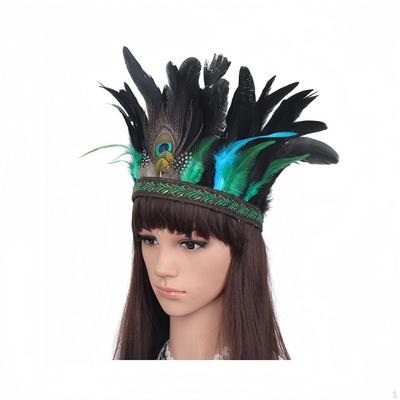 Chief Indian Hat Artificial Feather Headdress Gift Adults Headband for Halloween