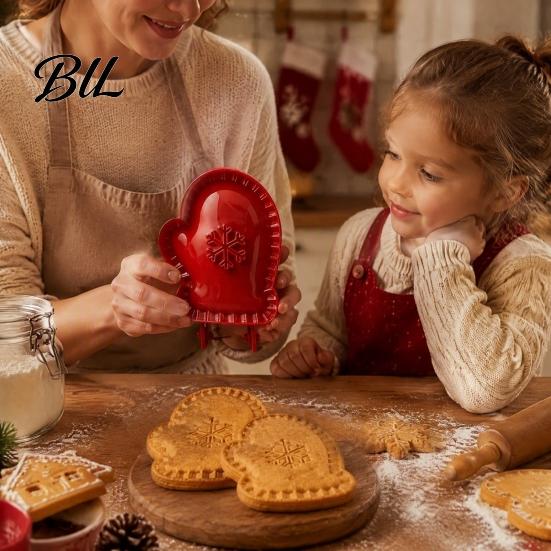 Plastik-Teigpresse Weihnachtliche Handkuchenform, Gebäck-Handmade ordentlich geschnittene Ausstecher für DIY-Feiertagsleckereien
