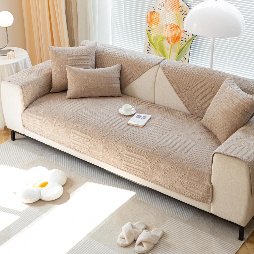 Chenille Sofa Cushion Four Seasons Universal Simple Modern Anti-Scratching High-End Fabric Cushion
