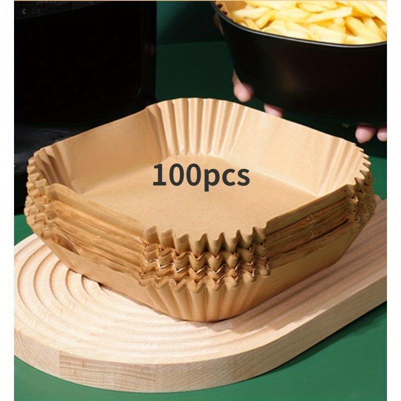 50/100 Stück Airfryer-Einwegpapier, antihaftbeschichtet, Airfryer-Backpapier, rund, Airfryer-Papiereinlagen, Küchenzubehör