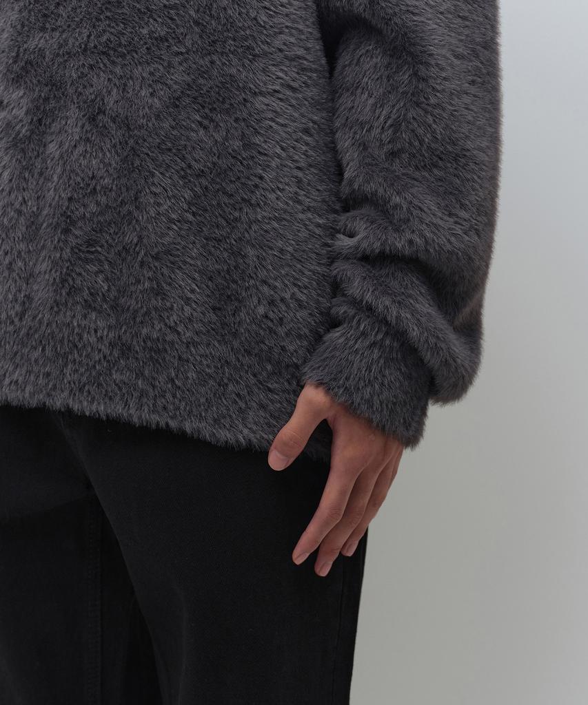 MUSINSA STANDARD Fuzzy Crew Neck Knit [Medium Grey]