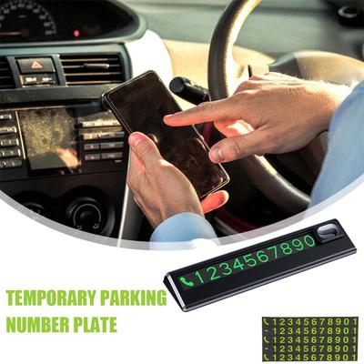 Car Park Zinc Alloy Electroplated Surface Metal  Car Temporary Parking Card Metal Phone Number Card Plate Telephone Number Plat