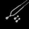 Water Drop V-shaped Fringed Necklace, Stud Earrings, Two-piece Set, European and American Niche Light Luxury Temperament Collarbone Chain