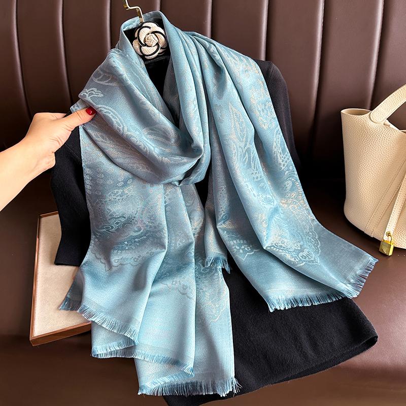 New Fashion Winter Bohemia Warm Soft Cashmere Jacquard Pashmina Scarf for Women Bandana Shawl Headband Foulard Bufanda