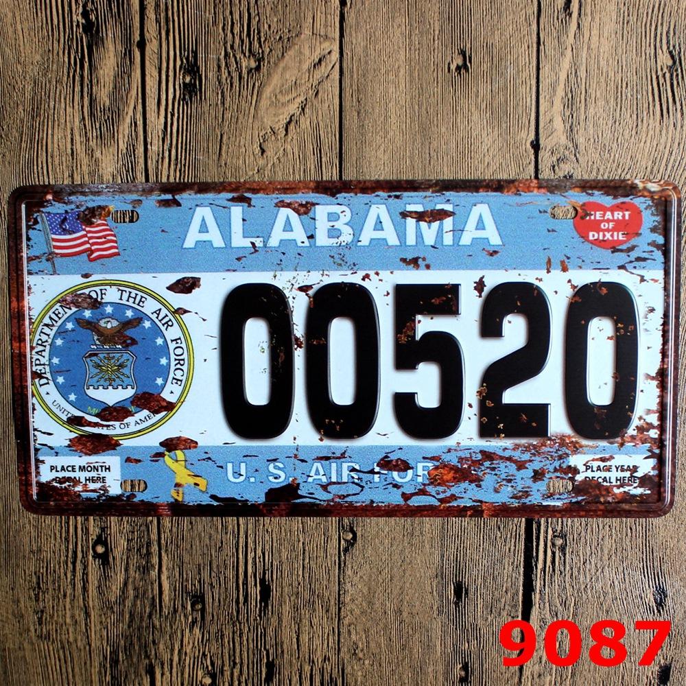 Retro License Plate Frameless Iron Restaurant Bedroom Hotel Decoration