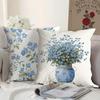 Light Blue Spring Blessing Pillowcasebedroom Living Room Sofa Home Decor Polyester Cushion Cover With Zipper