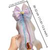 Cute Sweet Mermaid Bow Hair Clip Seashell Lace Organza Ribbon Hair Barrette Tassel Starfish Hairpin Ocean-Themed Party