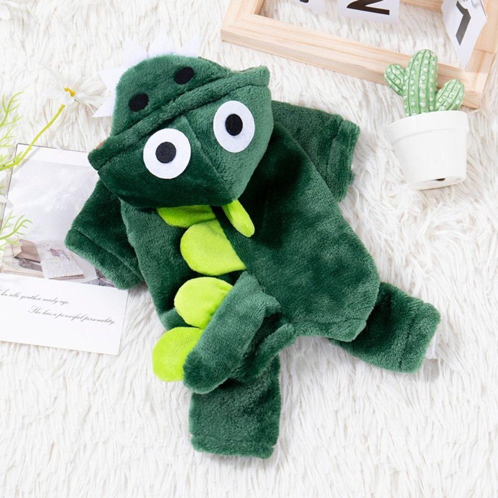 Cat Cotton Coat Plush Pet Dinosaur Costume Warm Comfortable Dog Four Legged Clothes Cartoon Pet Jumpsuits for Cats and Dogs