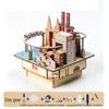 Landmark City Rotating Wooden Music Box DIY Birthday Gift