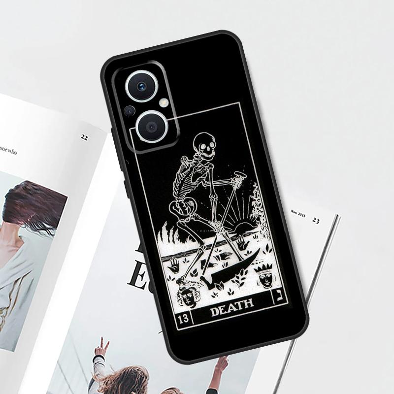 The Hermit Tarot Card Grim Reaper Case For OPPO Find X9 X5 X6 X8 Pro OPPO Reno 12F 14F 13F 11F 10 12 13 14 Pro 7 8 Lite Cover