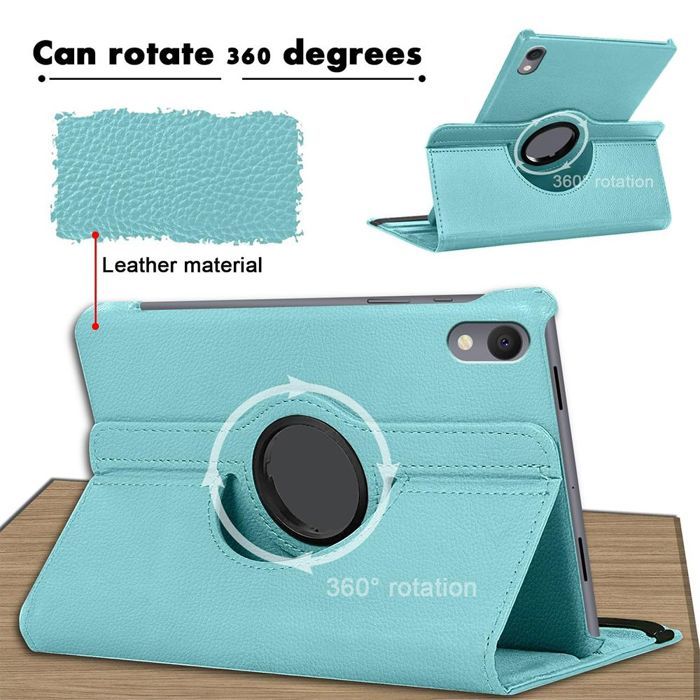 Coque + Verre Trempé pour Samsung Galaxy Tab S11, Antichoc Synthécuir avec Support Rotatif - Bleu
