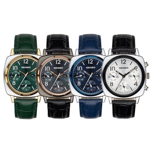 [GEIGER] Мужские многоцветные кожаные часы GEIGER GE1257 GE1257BUBU