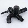 Black Dual-Use Side-Opening 304 Stainless Steel Washing Machine Faucet with One Inlet and Two Outlets