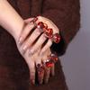7 Kinds Red Crystal Ring Set Adjustable Women Luxury Jewelry Fashion Charm Rhinestone Ring Accessories Silver Party
