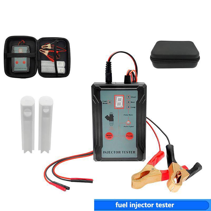 Fuel Injector Tester and Cleaner Kit with 2 Adapters 8 Pulse 12V/5V Output Power Modes DIY Cleaning Tool