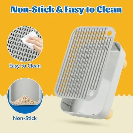 Cat Litter Box Step Stool with Catcher Ramp for Elderly Cats Mesh Tray Fits Most Litter Boxes 30 x 20 x 9 Cm for Small