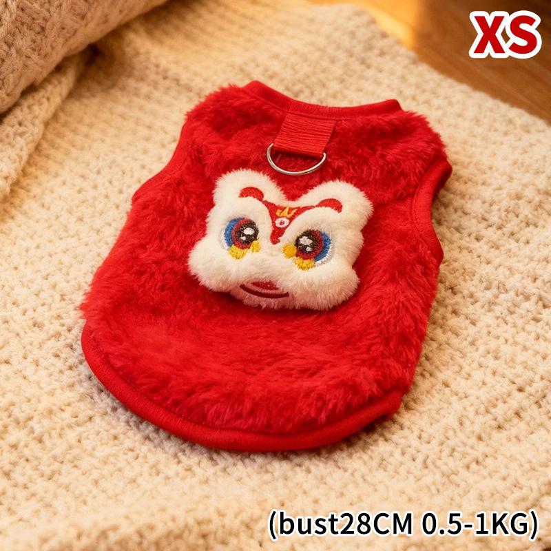 Löwenmuster Haustierkleidung Herbst Winter Warme Weste Anti-Haarausfall Haustierpullover Mantel Katzen Hunde Bequeme Westen Für Kleine Mittlere Haustiere