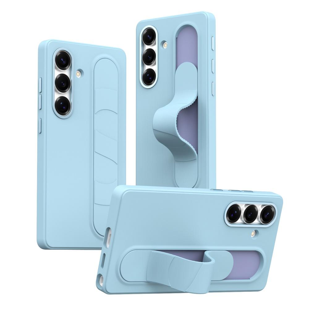Funda Protectora de Armadura con Soporte y Correa de Muñeca de Silicona Mate para Teléfono Samsung S25 S24 S23 S26 Ultra Plus Cubierta de Botón de Control Inteligente