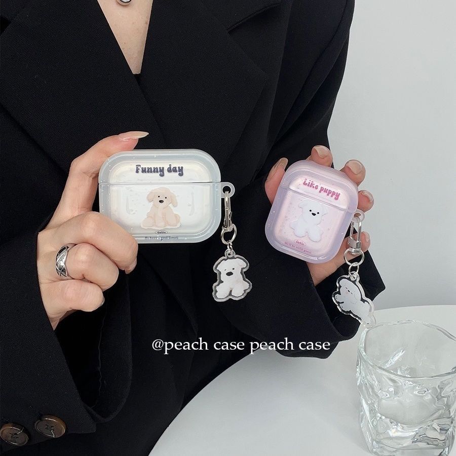 INS Cute Cartoon Pudding Puppy compatible with AirPods 1 case Apple Shockproof Pro 1/1 generation earphone case