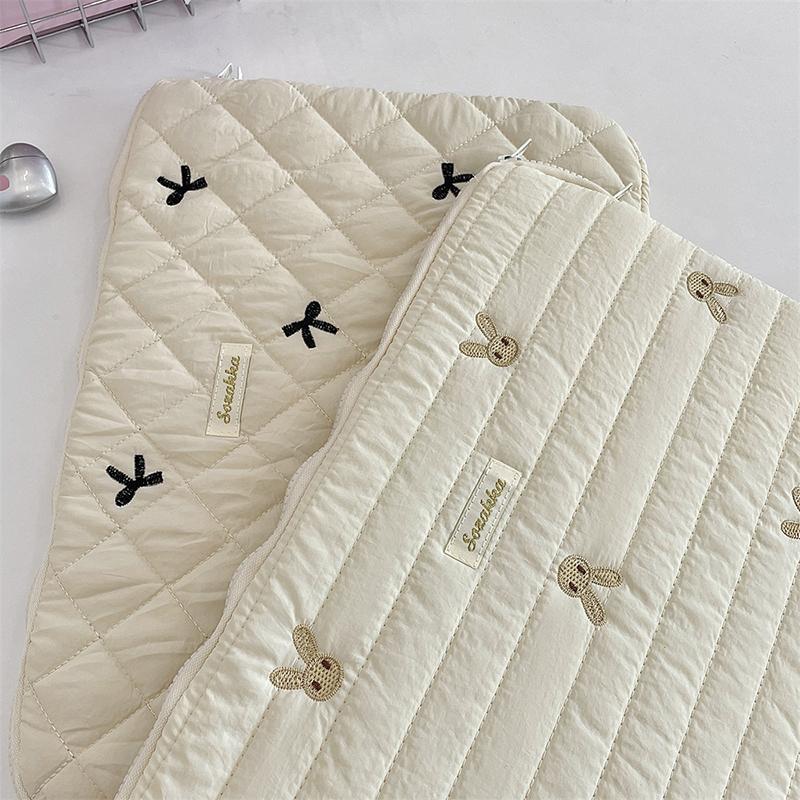 Cute Embroidery Bow Or Floral Graphic Laptop Bag Tablet Sleeve Case 11 13.3 14 15.6 Inch For Tablet Pc Laptop