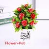 Artificial Rose Flower Letter Flower Pot Potted Plant For Living Office Room