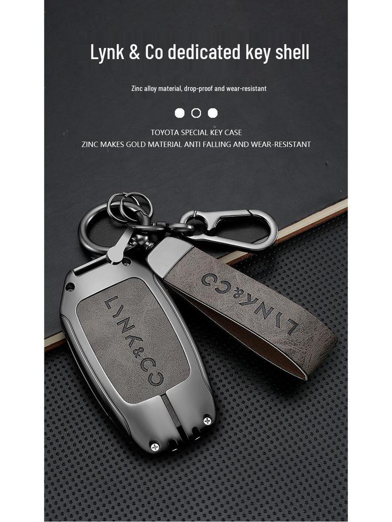 Lynk&Co 03 Key Case - 22 Model, Limited Edition, Special Shell, High-End Leather with Metal Buckle  