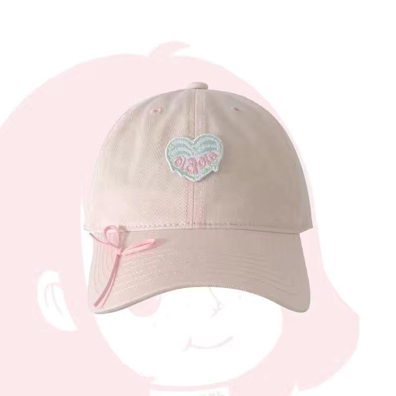 Cute funny baseball cap women's wide brim big face showing face small cap new hat trend