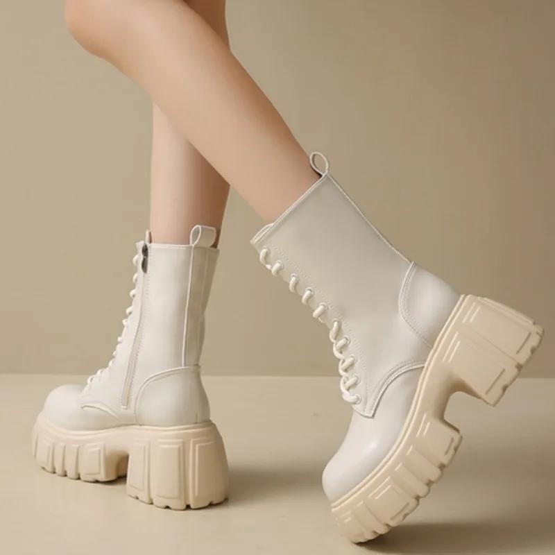 Fashion Versatile 2024 New Style Women's Ultra-high Thick-soled Fashionable Thick-soled Over-the-knee Boots Are Trendy and Fashionable