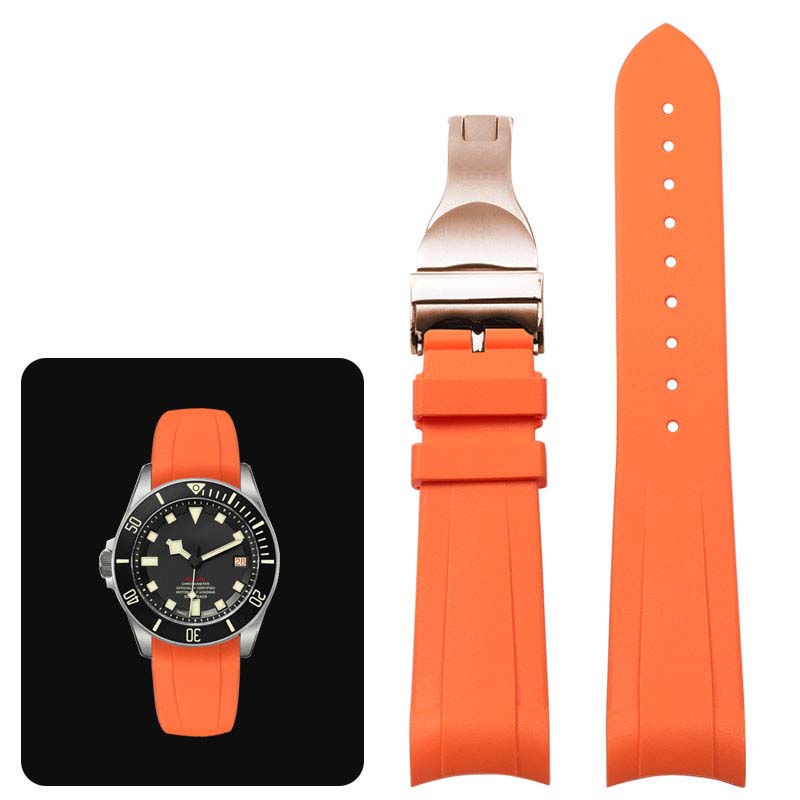 

Класичний Високоякісний Каучуковий ремінець з вигнутими кінцями для годинника Tudor Black Bay GMT, ремінець для годинника зі складаною застібкою, Чорний Синій Червоний 22 мм Браслет 22mm