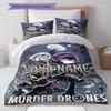 Cyberpunk Hero Custom Name Pattern Bedding Quilt Set Quilt Cover Pillowcase Home Birthday Gift(1 * Duvet Cover + 2 * Pillowcase, Without Core)