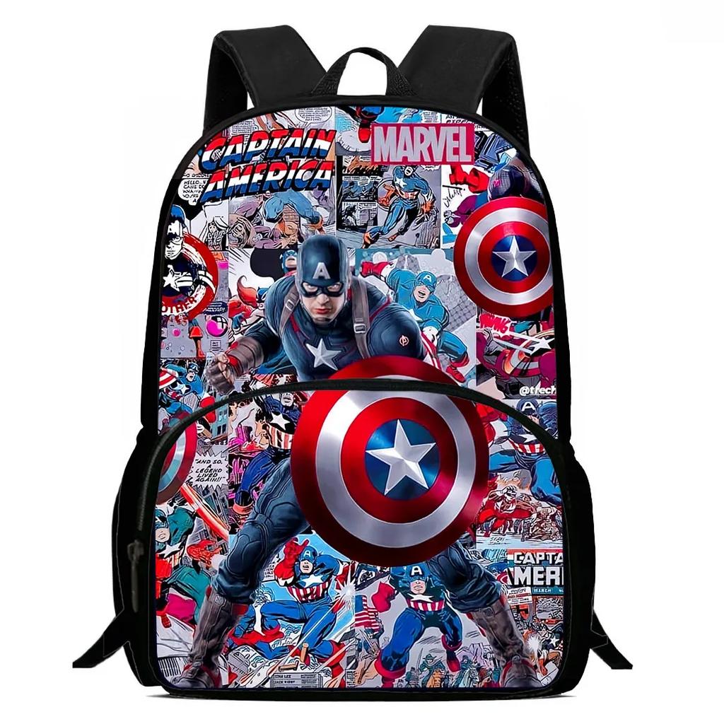Marvel Child School Backpack with Front Pocket,Cartoon Marvel School Bags for Boys Girls,Durable Kids Backpack for Pupil Student