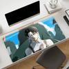 Gaming Mouse Pad Desk Mat Antislip Stitched Edges Dark Anime Man with Green Eyes Print Keyboard Pad for Gamer Home Office