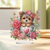 2D/Flat Teacup Puppy DIY Diamond Painting Tabletop Ornaments Kit Diamond Painting Desktop Ornaments Kit Bedroom Table Decoration