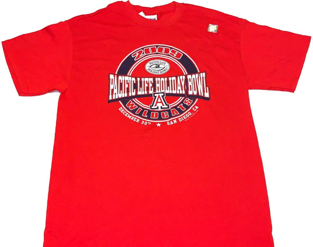 Редкая винтажная футболка 2009 года Arizona Wildcats Holiday Bowl Football Game, новая с бирками, размер XL, унисекс S
